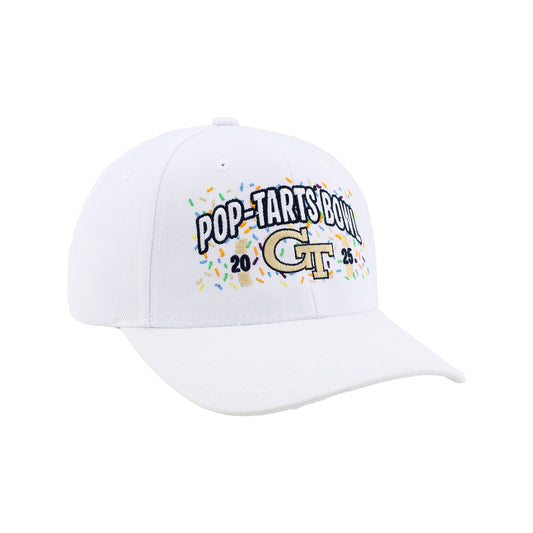 Georgia Tech Yellow Jackets 2025 Pop-Tarts Bowl Sprinkle Logo Hat In White - Front Right View