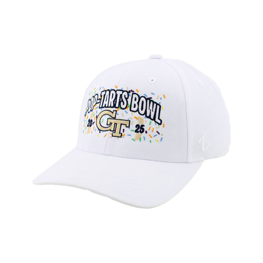 Georgia Tech Yellow Jackets 2025 Pop-Tarts Bowl Sprinkle Logo Hat In White - Front Left View