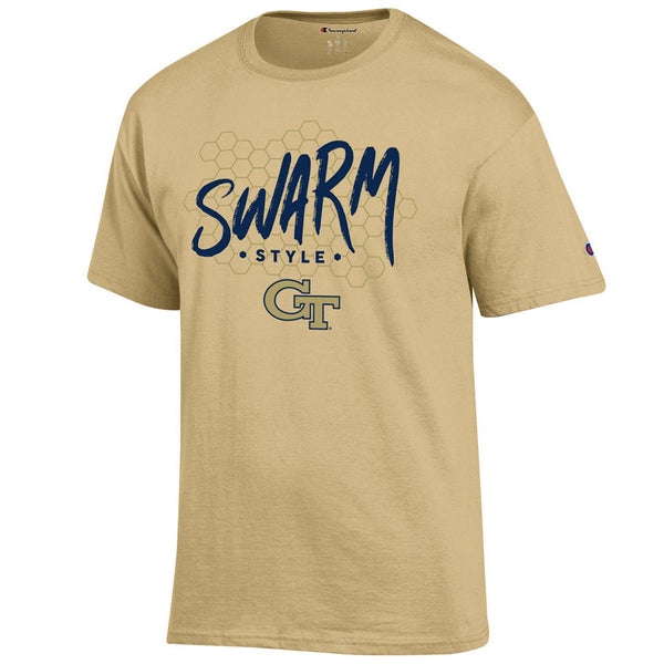 Georgia Tech Yellow Jackets Swarm Style Gold T-Shirt - Front View