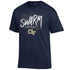 Georgia Tech Yellow Jackets Swarm Style Short Sleeve T-Shirt in Navy - Front View