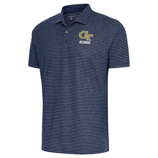 Georgia Tech Yellow Jackets Alumni Esteem Stripe Navy Polo - Front View
