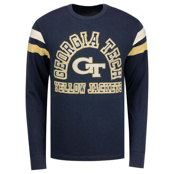 Georgia Tech Yellow Jackets Franklin Irving Long Sleeve T-Shirt in Navy - Front View