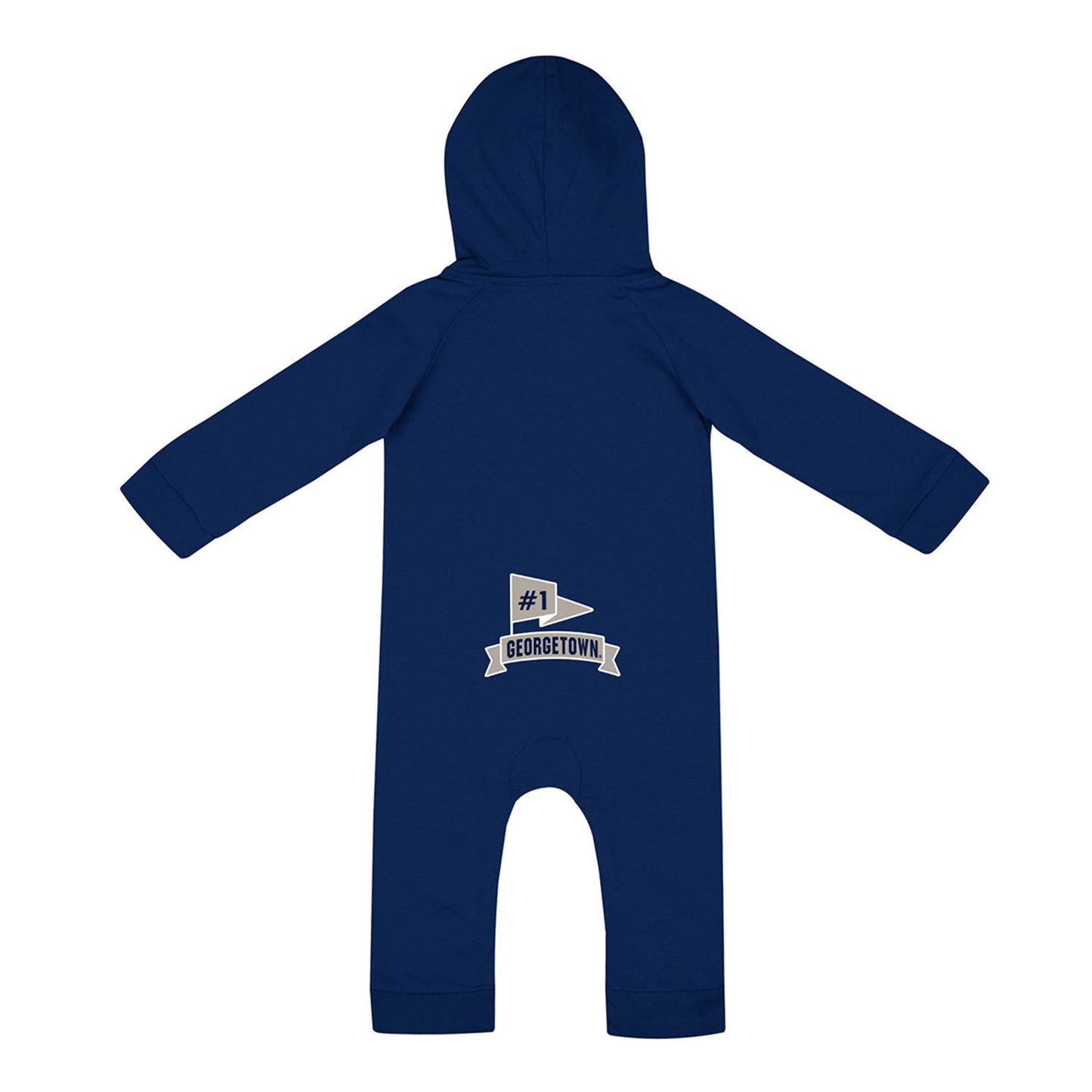 Infant Georgia Tech Yellow Jackets Wonkas Navy Romper - Back View