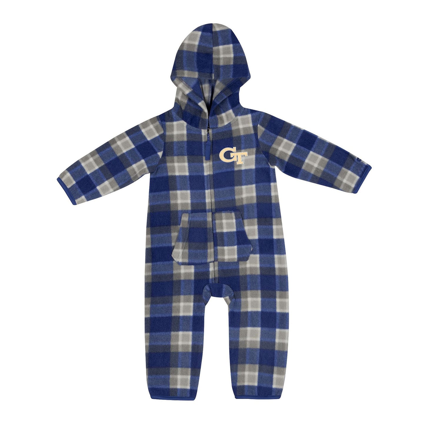 Infant Georgia Tech Yellow Jackets Faray Navy Romper - Front View