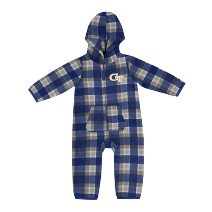Infant Georgia Tech Yellow Jackets Faray Navy Romper - Front View