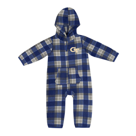 Infant Georgia Tech Yellow Jackets Faray Navy Romper - Front View