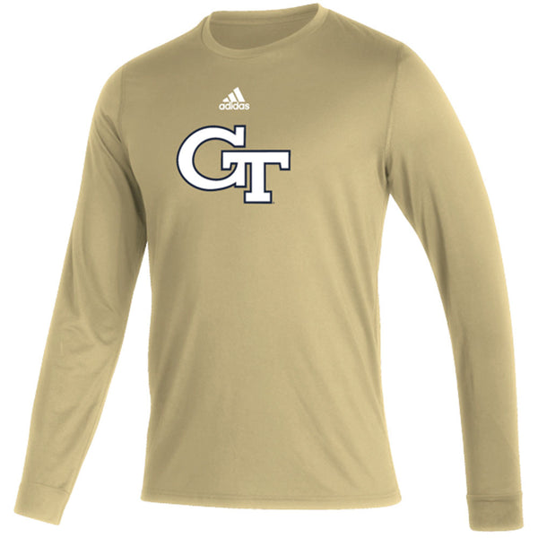 Georgia Tech Yellow Jackets Adidas Creator GT Gold Long Sleeve T-Shirt in Sand - Front View