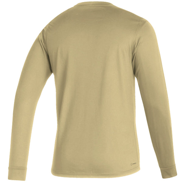 Georgia Tech Yellow Jackets Adidas Creator GT Gold Long Sleeve T-Shirt in Sand - Back View