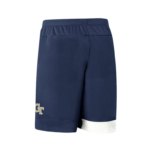 Georgia Tech Yellow Jackets Adidas Stadium Shorts with Pockets in Navy - Back View