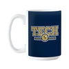 Georgia Tech Yellow Jackets 15 Oz. Letterman Mug in White and Navy - Front View
