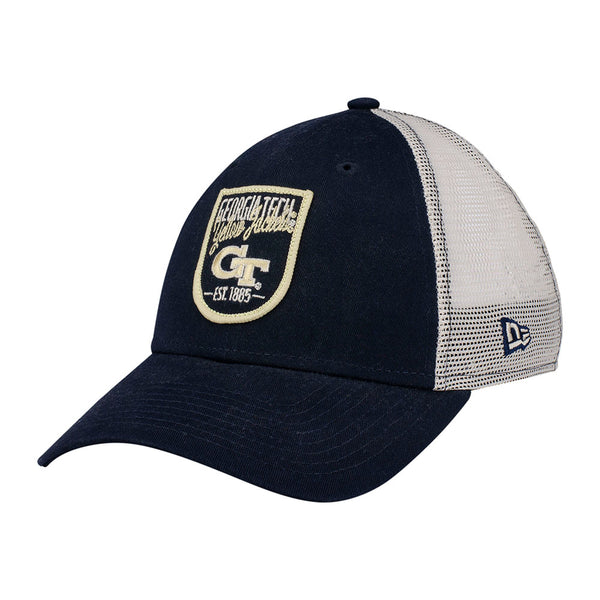 Ladies Georgia Tech Yellow Jackets Retro State Adjustable Hat in Navy - Front/Side View