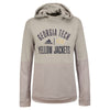 Ladies Georgia Tech Adidas Team Issue Arched Stacked Hooded Sweatshirt