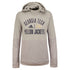 Ladies Georgia Tech Adidas Team Issue Arched Stacked Hooded Sweatshirt in Gray - Front View