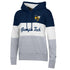 Ladies Georgia Tech Yellow Jackets Super Fan Colorblock Hood in Grey, Navy, and White - Front View