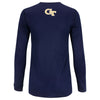 Ladies Georgia Tech Yellow Jackets Basketball Fastboard Creator Long Sleeve T-Shirt in Navy - Back View