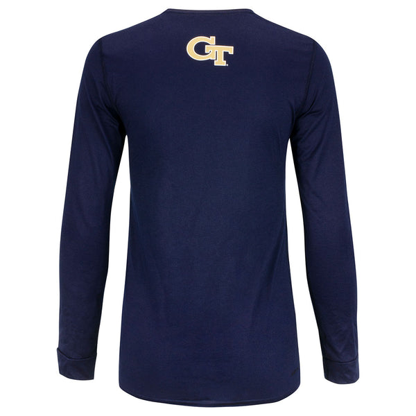Ladies Georgia Tech Yellow Jackets Basketball Fastboard Creator Long Sleeve T-Shirt in Navy - Back View