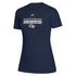 Ladies Georgia Tech Adidas Double Stack Wordmark T-Shirt in Navy - Front View