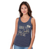 Georgia Tech Yellow Jackets Ladies Tr-Blend Tank in Navy - Front View