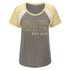 Ladies Georgia Tech Yellow Jackets Funny Valentine Short Sleeve in Grey - Front View