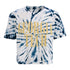 Ladies Georgia Tech Yellow Jackets Tie-Dye Crop T-Shirt in Navy and White - Front View