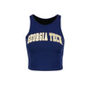 Ladies Georgia Tech Yellow Jackets First Down Tank Top in Blue - Front View