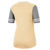 Ladies Georgia Tech Yellow Jackets There You Are Short Sleeve in Gold - Back View