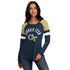 Ladies Georgia Tech Yellow Jackets Triple Play Long Sleeve Navy T-Shirt - Front View