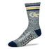 Georgia Tech Yellow Jackets Primary Crew Marbled Socks in Gray - Left View