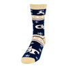 Georgia Tech Yellow Jackets Holiday Pattern Crew Socks in Navy - Front View