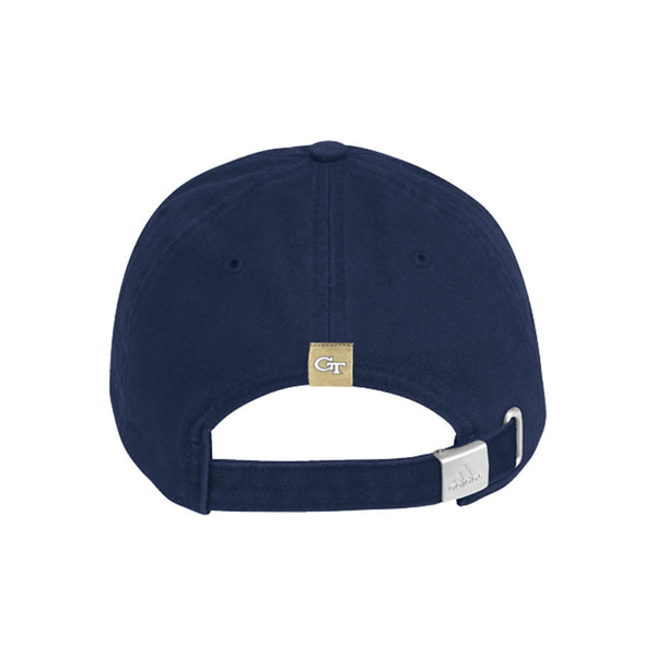 Georgia Tech Yellow Jackets Adidas Slouch Football Unstructured Adjustable Hat in Navy - Back View