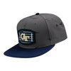 Georgia Tech Yellow Jackets Flag Patch OHT Grey Adjustable Hat - Front Left View