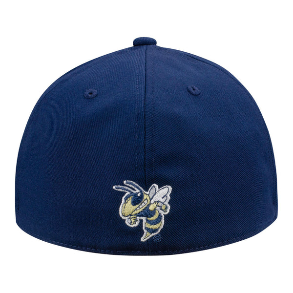 Georgia Tech Yellow Jackets Adidas Primary Logo Sand Fitted Hat - Back View