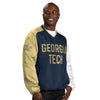 Georgia Tech Yellow Jackets Ace Block V-Neck Jacket in Navy, Gold, and White - Front View