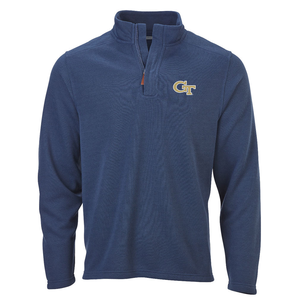 Georgia Tech Yellow Jackets Sullivan 1/4 Zip Jacket in Navy - Front View