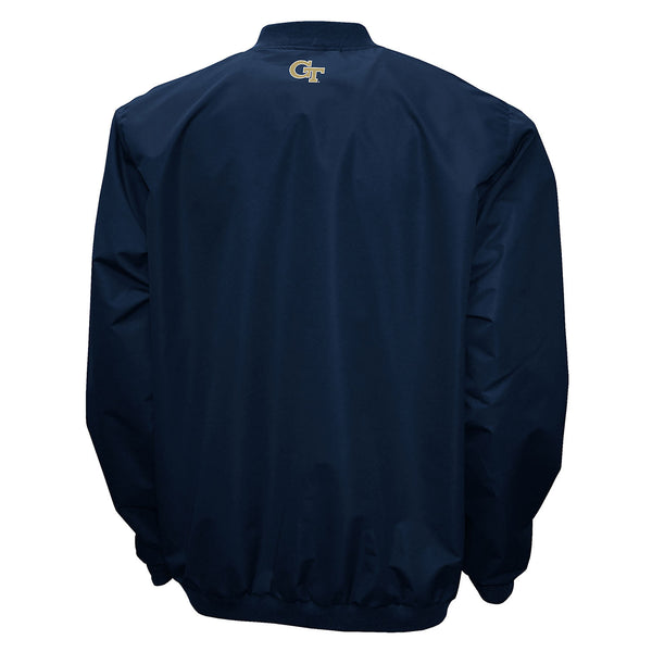 Georgia Tech Yellow Jackets Windshell V-Neck Pullover Jacket in Navy - Back View
