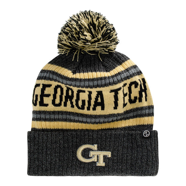 Georgia Tech Yellow Jackets Magnus Cuffed Knit Hat in Black - Front View