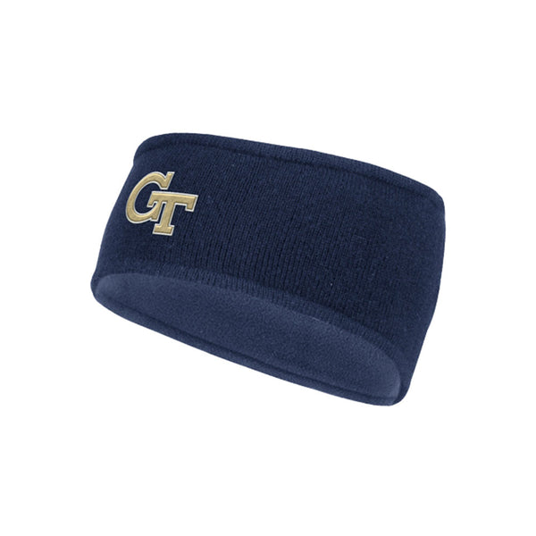 Georgia Tech Yellow Jackets Adidas Coach Beanie Knit Hat in Navy - Left View
