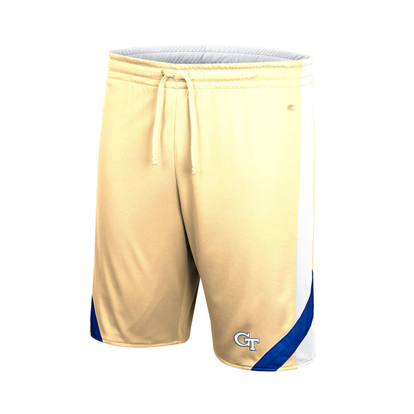 Georgia Tech Yellow Jackets Am I Wrong Reversible Shorts in Gold - Front View