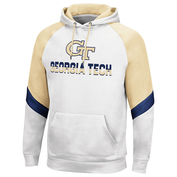 Georgia Tech Yellow Jackets Hound Dog Sweatshirt in White and Gold - Front View