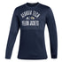 Georgia Tech Adidas Team Issue Arch Wordmark Crew Sweatshirt in Navy - Front View