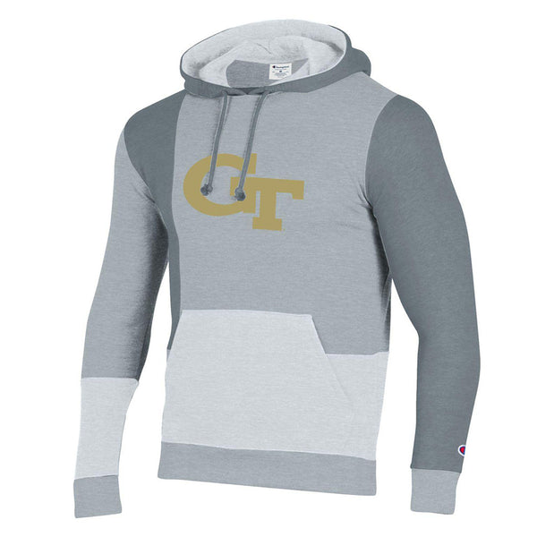 Georgia Tech Yellow Jackets Superfan Distressed Patchwork Hood in Grey - Front View