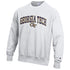 Georgia Tech Yellow Jackets Arched Wordmark Reverse Weave White Crew - Front View