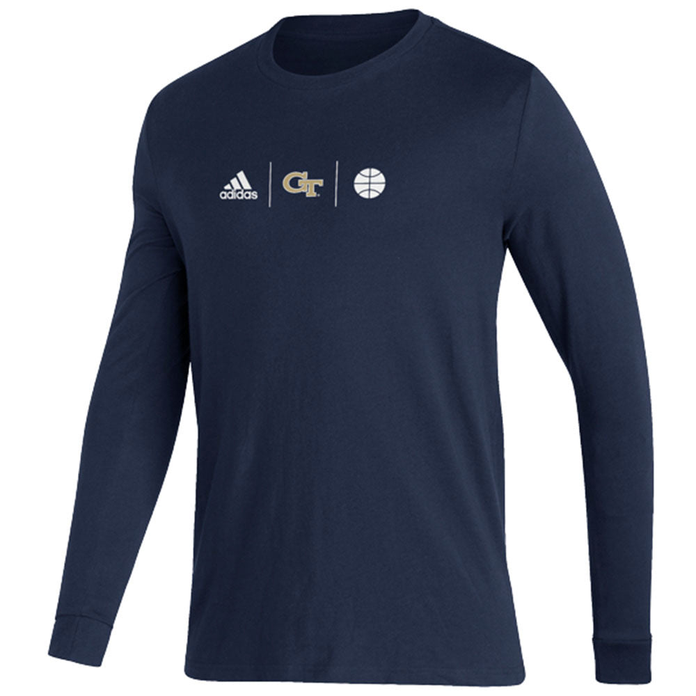 Georgia Tech Adidas Long Sleeve Basketball On Point T-Shirt