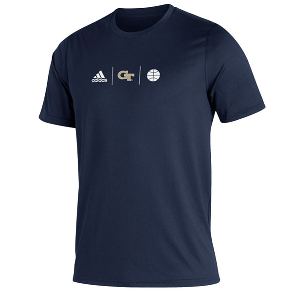 Georgia Tech Adidas Tricon Locker Navy T-Shirt - Front View