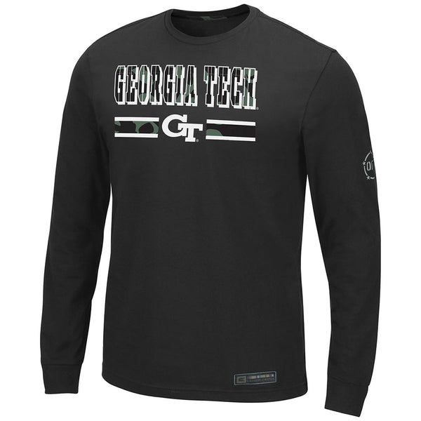 Georgia Tech Yellow Jackets OHT Chambers Long Sleeve T-Shirt in Black - Front View