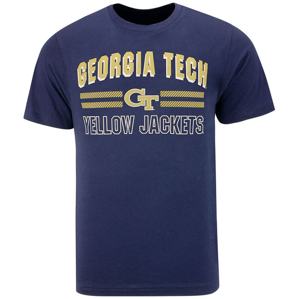 Georgia Tech Shadow Striped T-Shirt in Blue - Front View