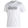 Georgia Tech Adidas Oval Wordmark T-Shirt in White - Front View