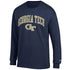 Georgia Tech Arch "GT" Long Sleeve T-Shirt in Navy - Front View