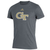 Georgia Tech Yellow Jackets Adidas Wordmark T-Shirt in Grey - Front View