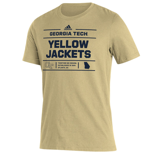 Georgia Tech Adidas Amplifier T-Shirt in Sand - Front View